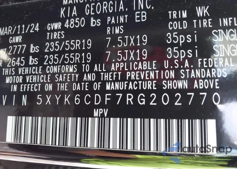 2024 Kia Sportage X-Line from USA, damaged, VIN 5XYK6CDF7RG202770